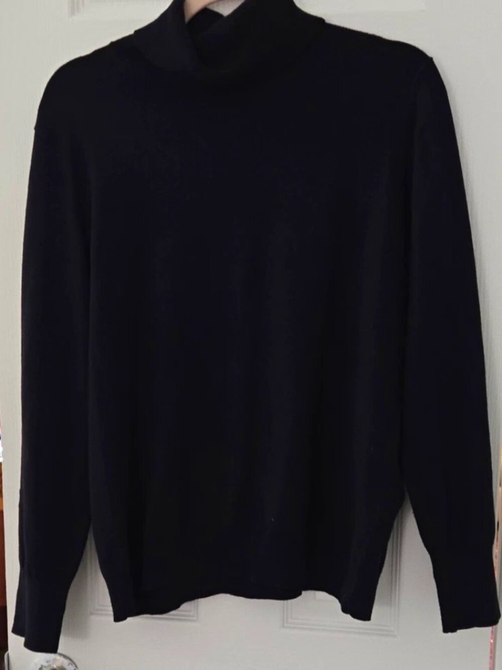 Nine West Women’s Black V-Neck Knit Pullover Sweater Ribbed Trim XL